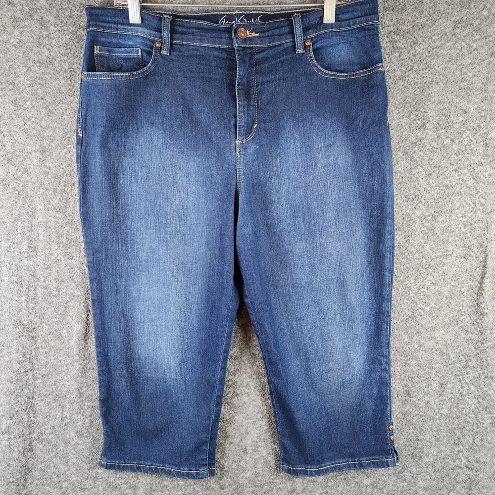 Gloria Vanderbilt Jeans Womens 14P Amanda Capri Blue Slimming Effect EUC